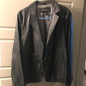 Sz 22/24 Leather tie front blazer